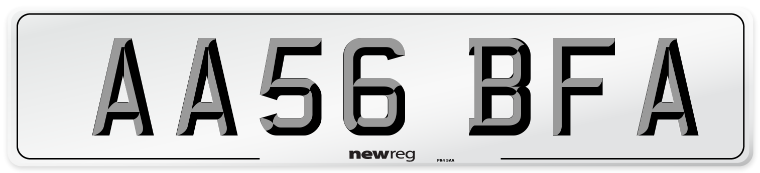 AA56 BFA Number Plate from New Reg